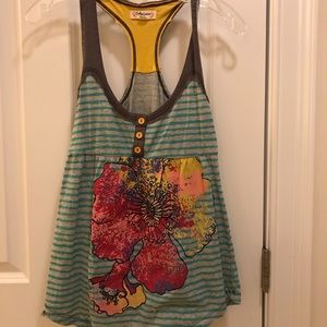 Adorable flower crafty couture tank top